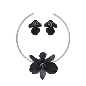 BLACK Set: Veleña Necklace + Sucreña Earrings